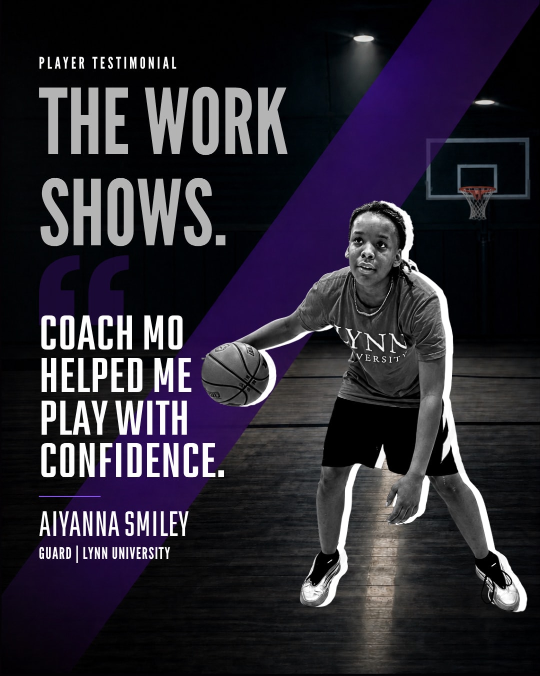 Aiyanna Smiley, Guard at Lynn University, trained by Coach Mo at Mighty Mo Association